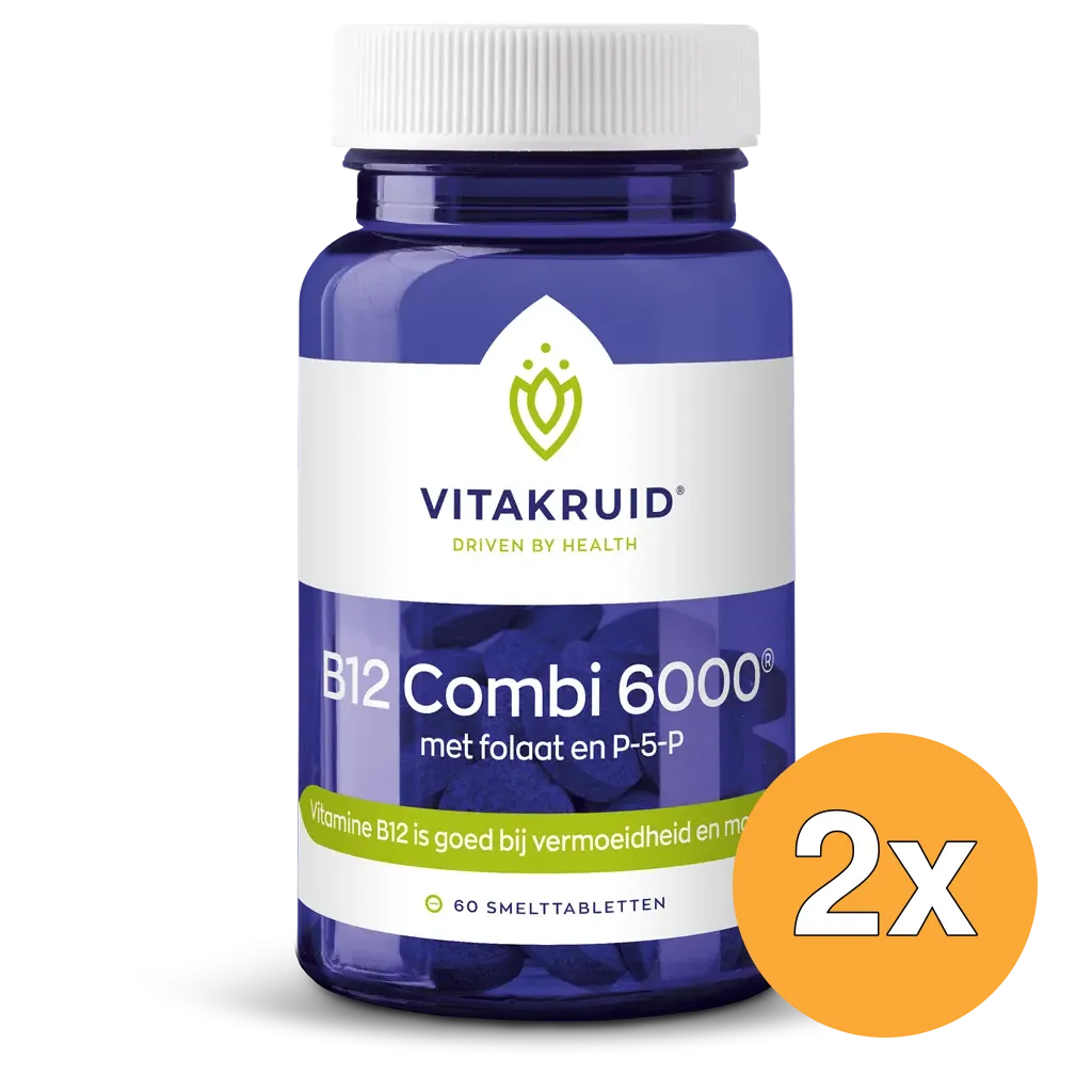 2x Vitakruid B12 Combi 6.000® met Actief Folaat Vitamine (60 smelttabletten)
