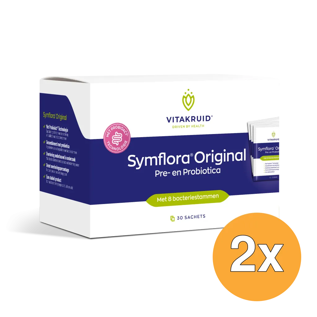 2x Vitakruid Symflora® Original Pre- en Probiotica 8 Stammen (30 zakjes)