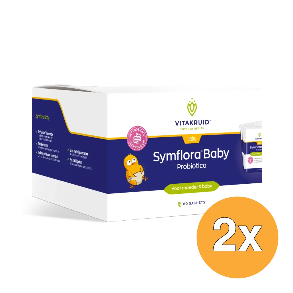 2x Vitakruid Symflora® Baby Probiotica voor Moeder & Baby (60 zakjes)