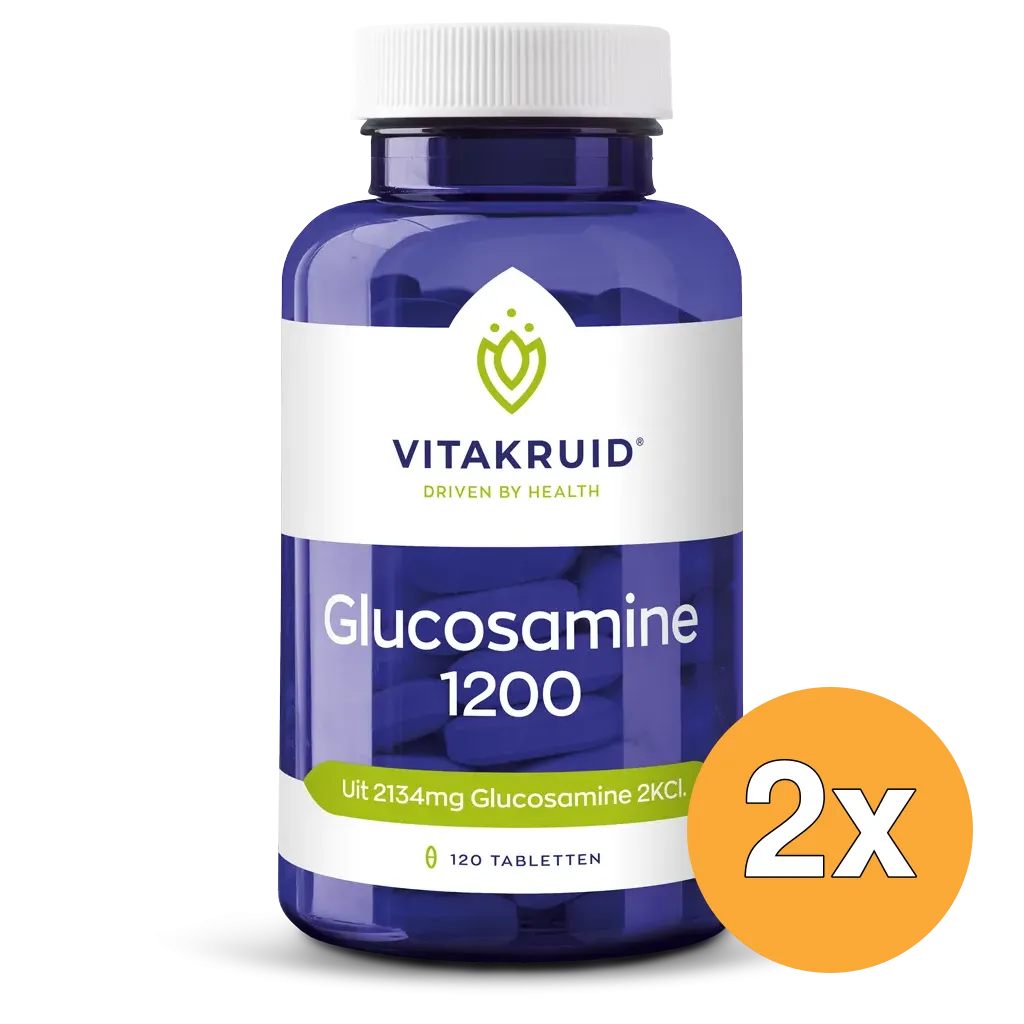2x Vitakruid Glucosamine Sulfaat 2 KCI 1200mg (120 tabletten)