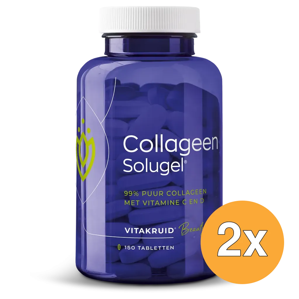 2x Vitakruid Collageen Solugel® tabletten met Vitamine C & D (150 tabletten)