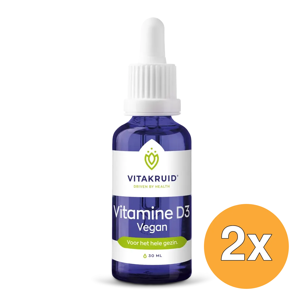 2x Vitakruid Vitamine D3 Vegan Vitashine® 5 mcg per Druppel (30 ml)