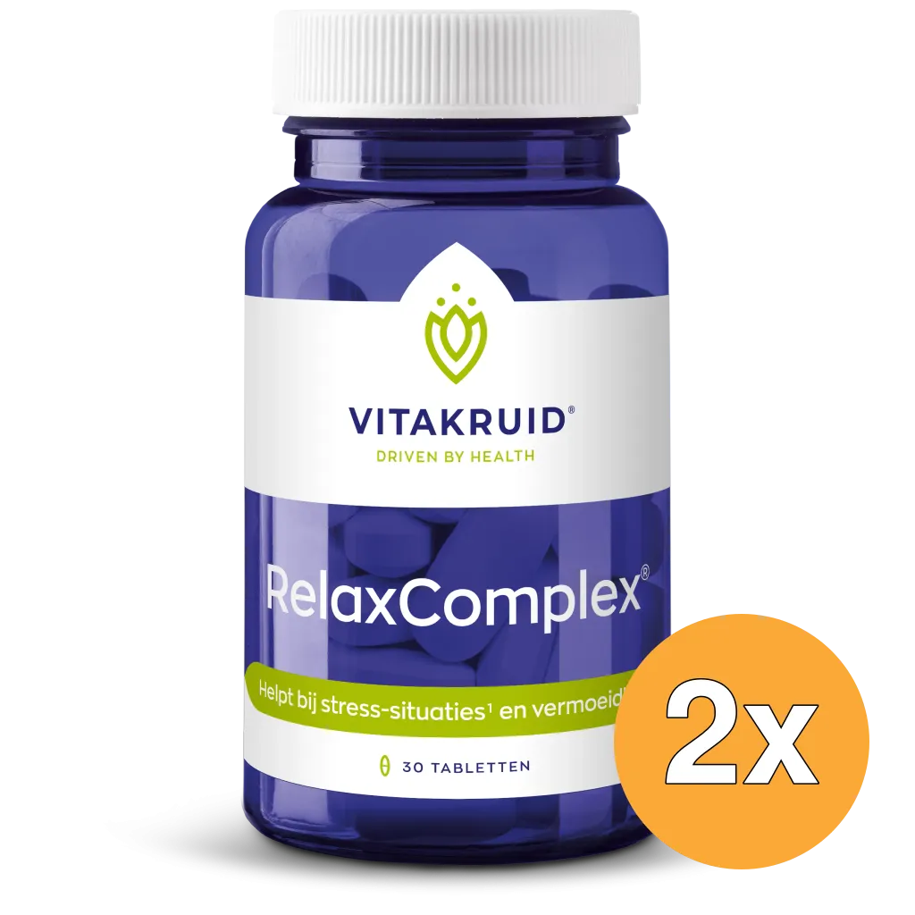 2x Vitakruid Relaxcomplex Oa Magnesium Tauraat & Vitamine D3 (30 tabletten)