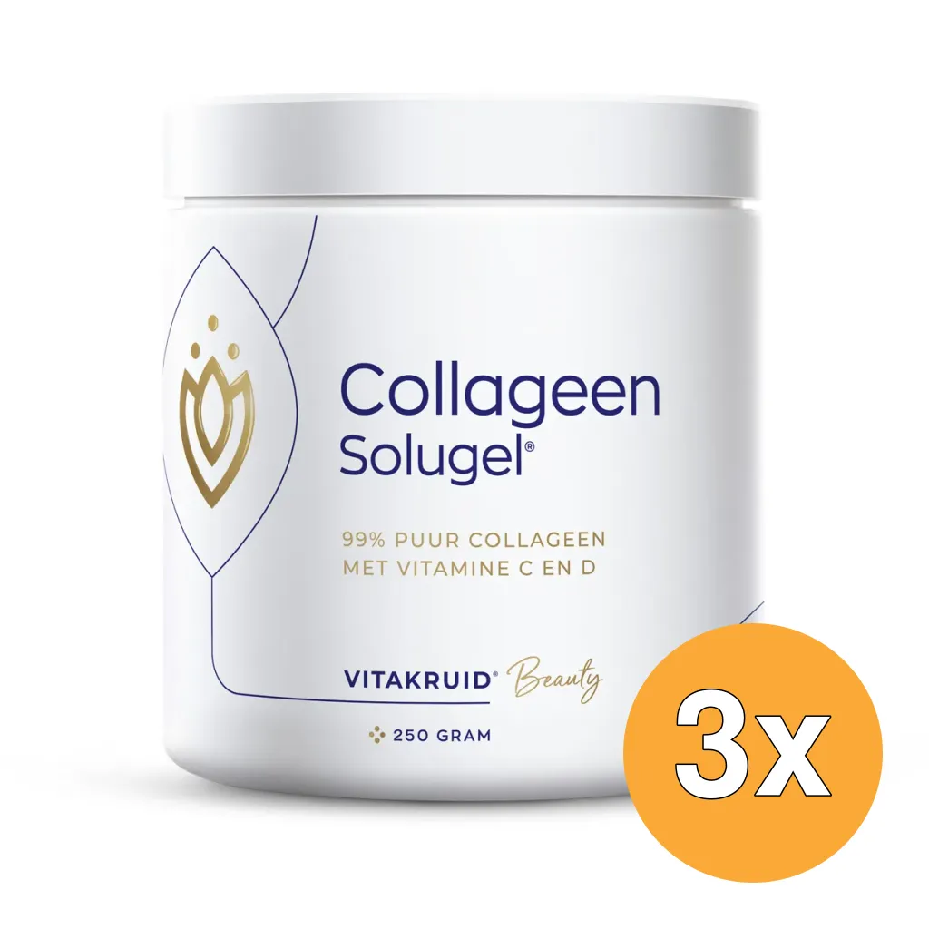3x Vitakruid Collageen Solugel® Poeder met Vitamine C & D (250 gr)