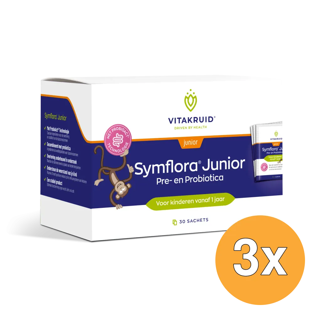 3x Vitakruid Symflora® Junior Pre- en Probiotica voor Kinderen (30 zakjes)