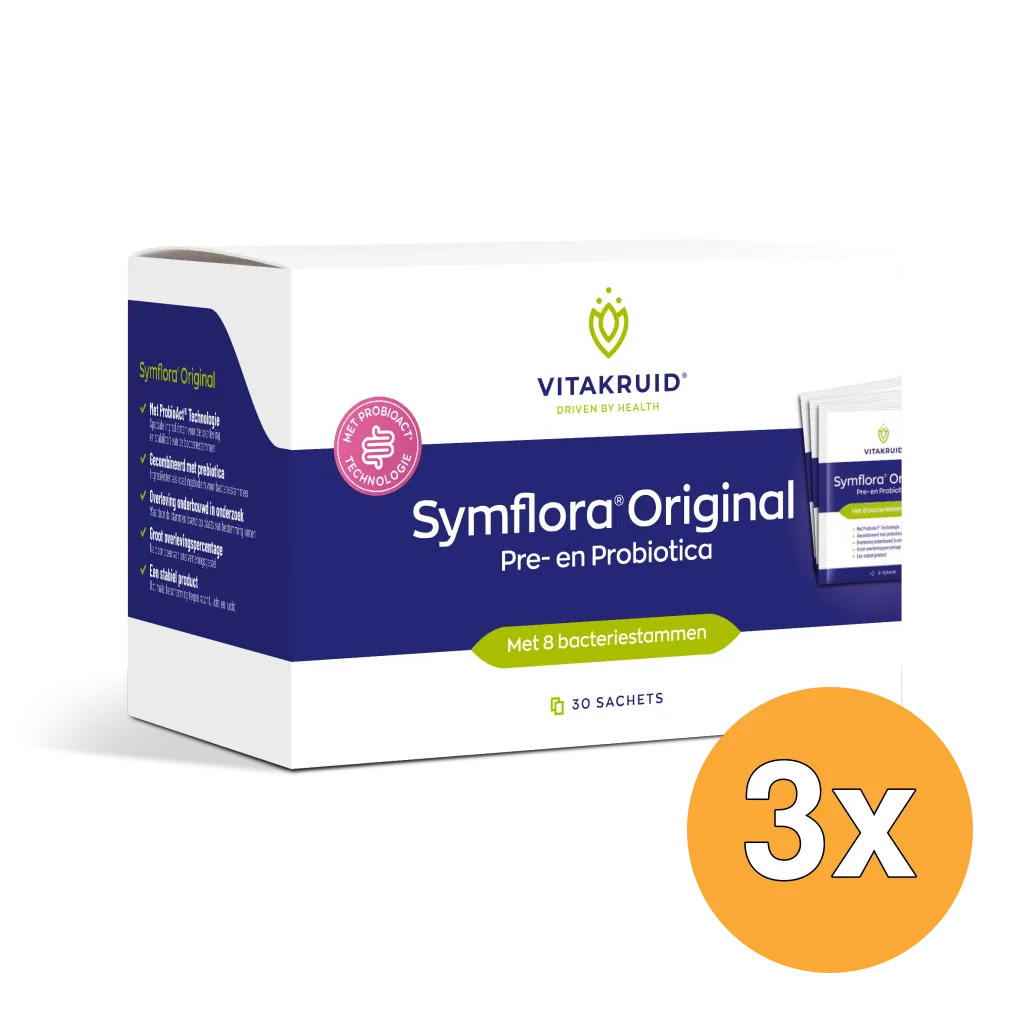 3x Vitakruid Symflora® Original Pre- en Probiotica 8 Stammen (30 zakjes)
