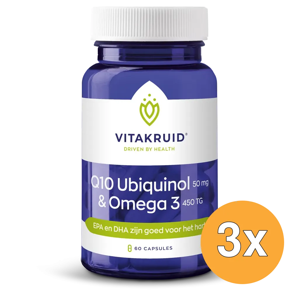 3x Vitakruid Q10 Ubiquinol 50 mg & Omega 3 450 TG (60 capsules)