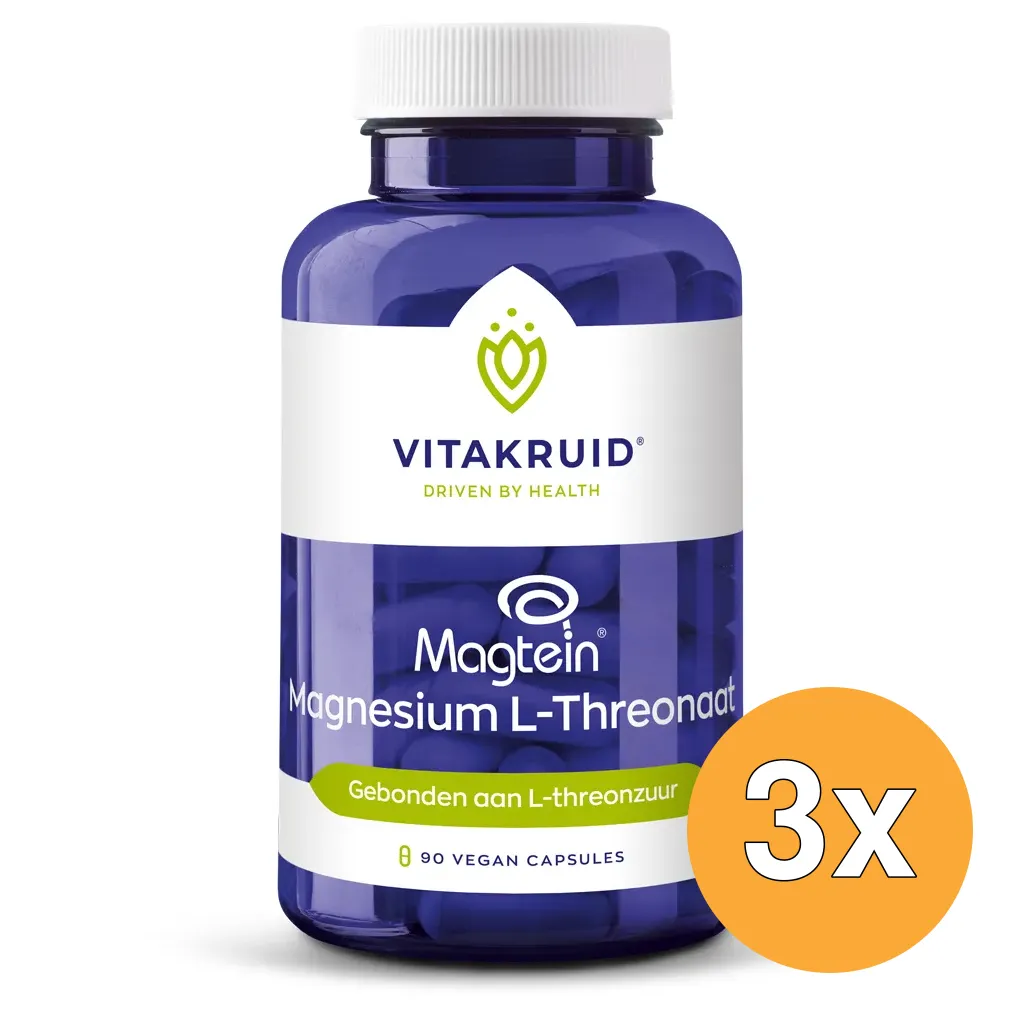3x Vitakruid Magnesium L-Threonaat (90 vega capsules)
