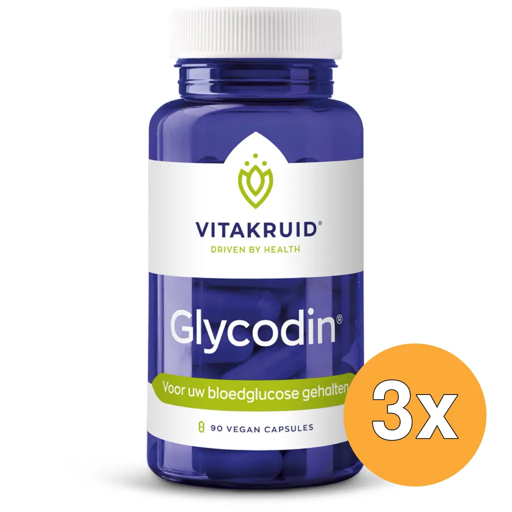 3x Vitakruid Glycodin Chroom Biotine (90 vega capsules)