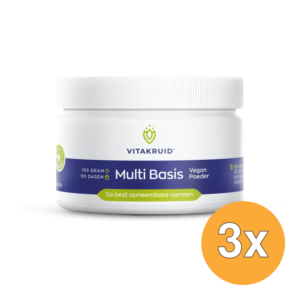 3x Vitakruid Multi Basis Vegan Poeder met Natuurlijke Vormen (163 gr)