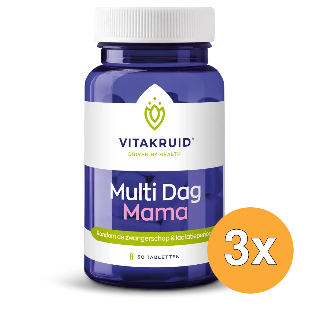 3x Vitakruid Multi Dag Mama 100% Vegan (30 tabletten)