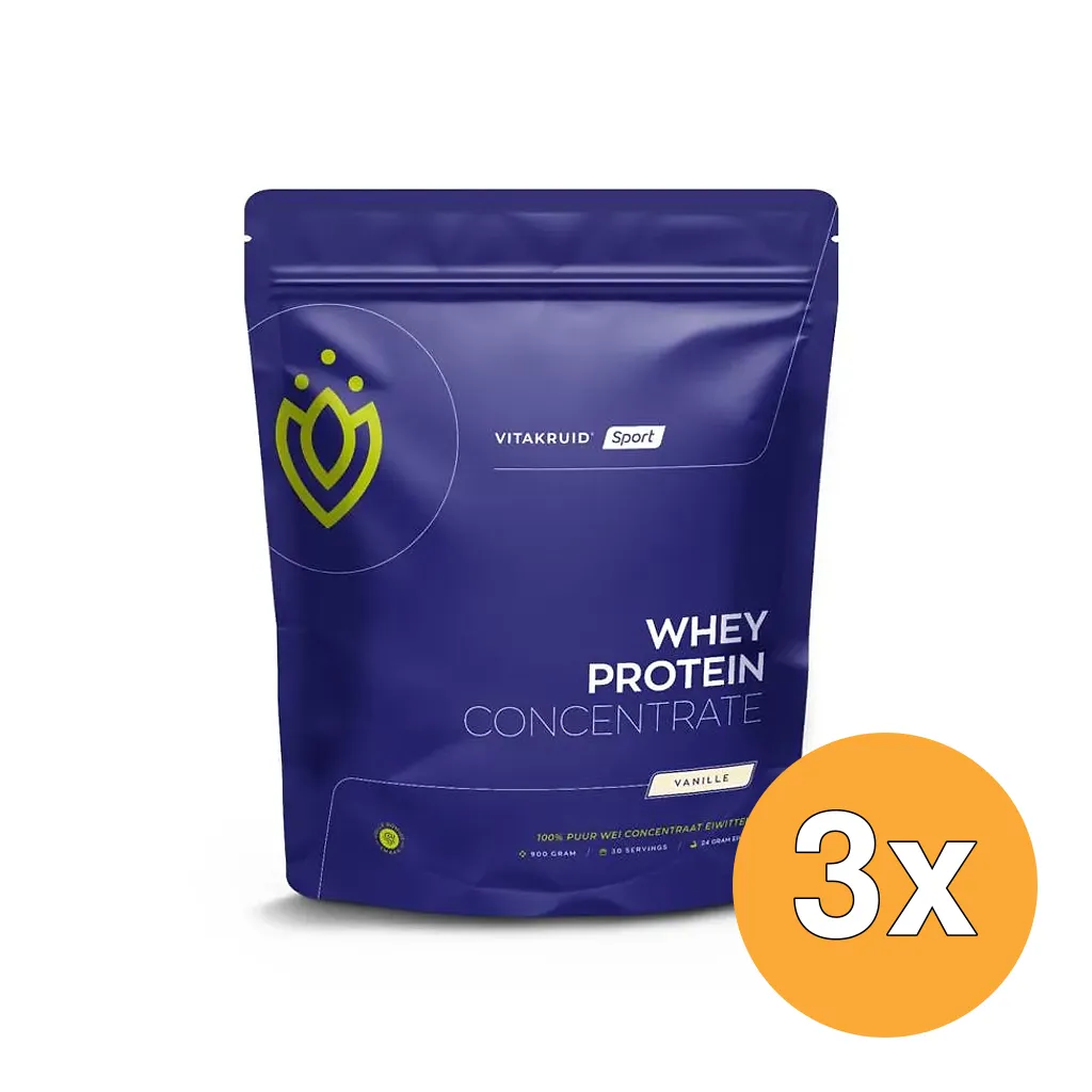 3x Vitakruid Whey Protein Concentrate - Vanille (900 gr)