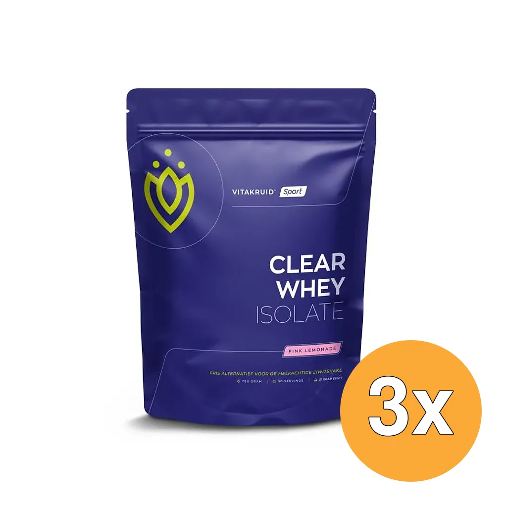 3x Vitakruid Clear Whey Isolate - Pink Lemonade (750 gr)