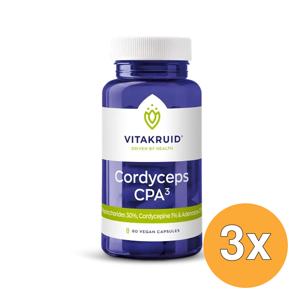 3x Vitakruid Cordyceps CPA3 Mycelium Extract 12:1 (60 vega capsules)