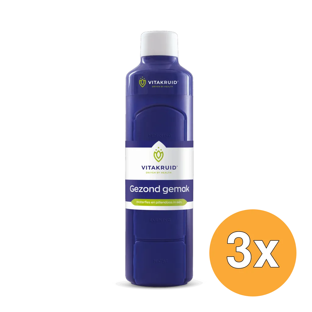 3x Vitakruid Waterfles & Pillendoos in Één (1 stuk)