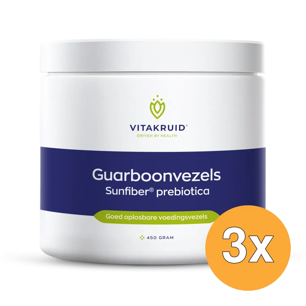 3x Vitakruid Sunfiber Guarboonvezel Prebiotica (450 gr)
