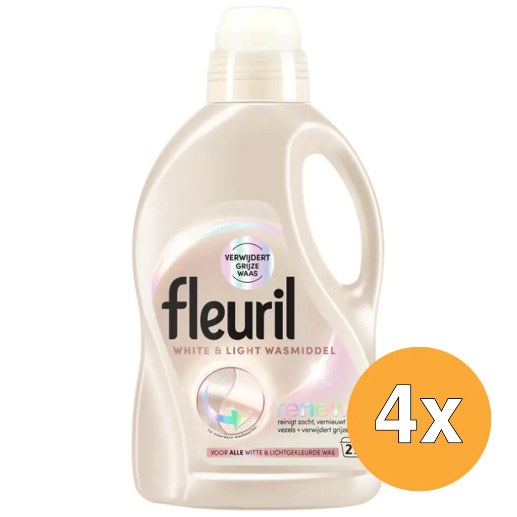 4x Fleuril Wasmiddel Renew Liquid White (1305 ml)