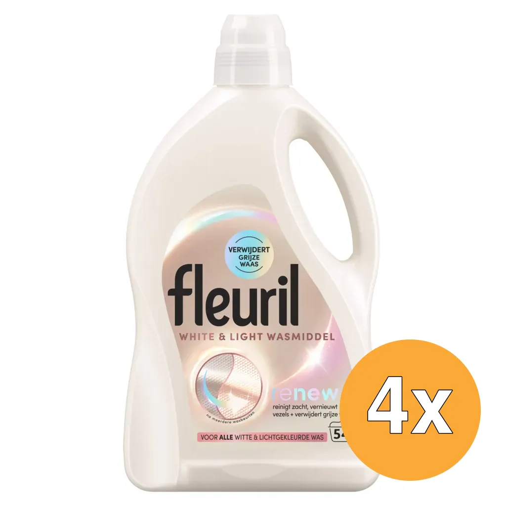 4x Fleuril Wasmiddel Renew Liquid White (2430 ml)