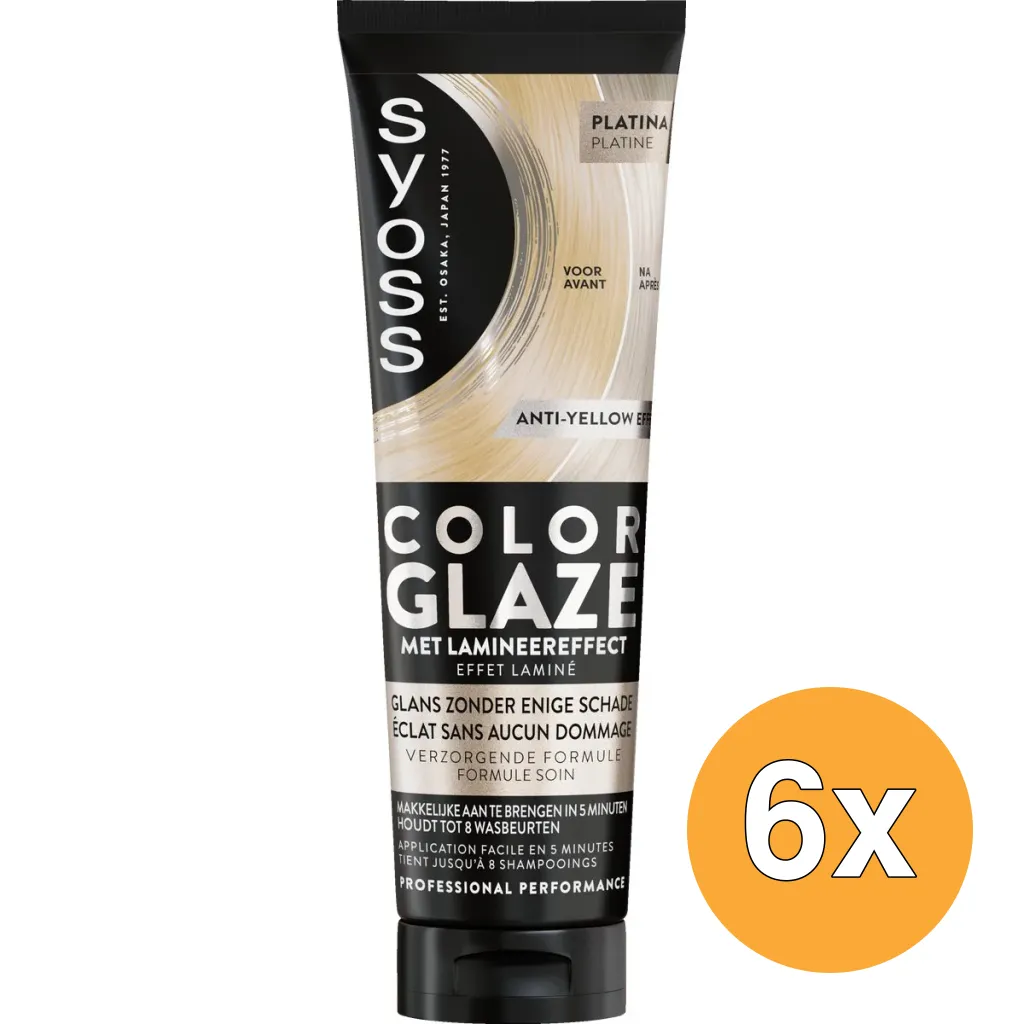 6x Syoss Color Glaze Platinum (130 ml)