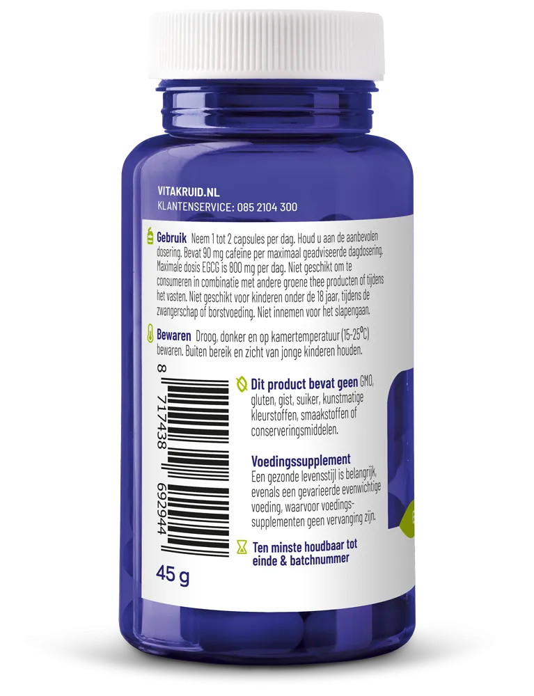 Vitakruid Energiecomplex Groene Thee (60 vega capsules) - image 2