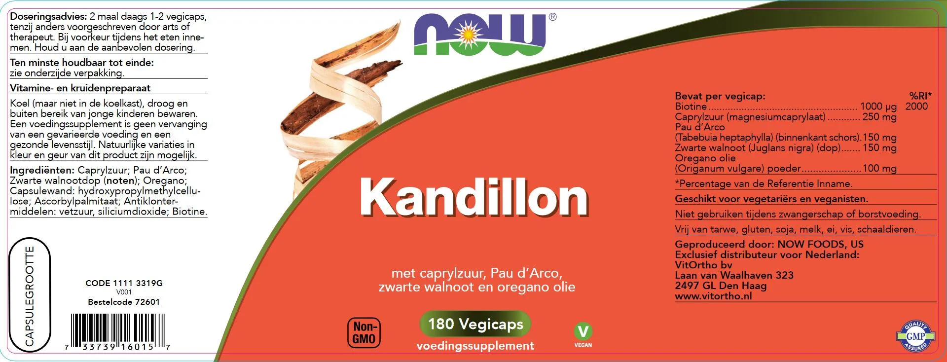 Now Kandillon (180 vega capsules)