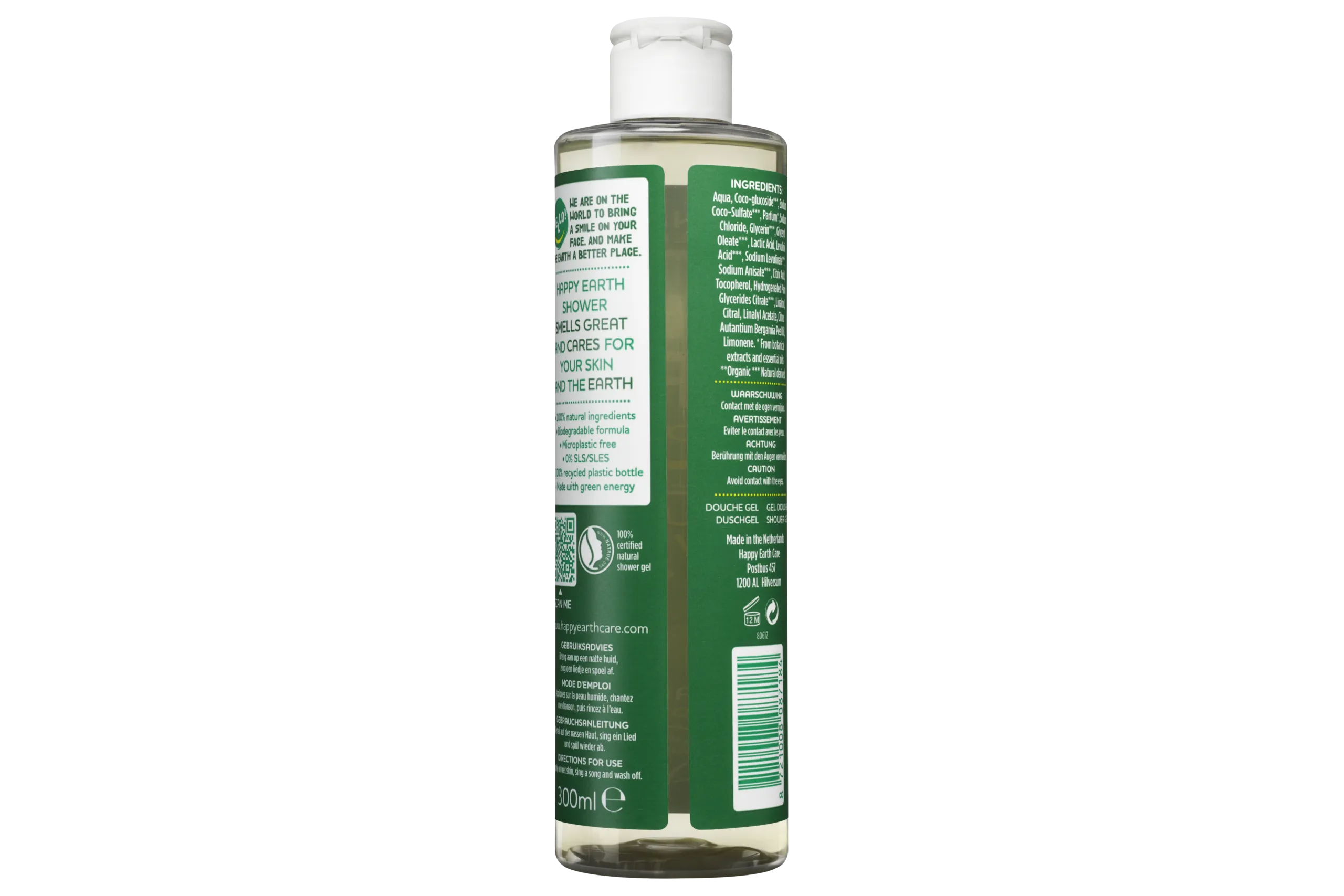 Happy Earth Douchegel Bergamot Cedarwood (300 ml)