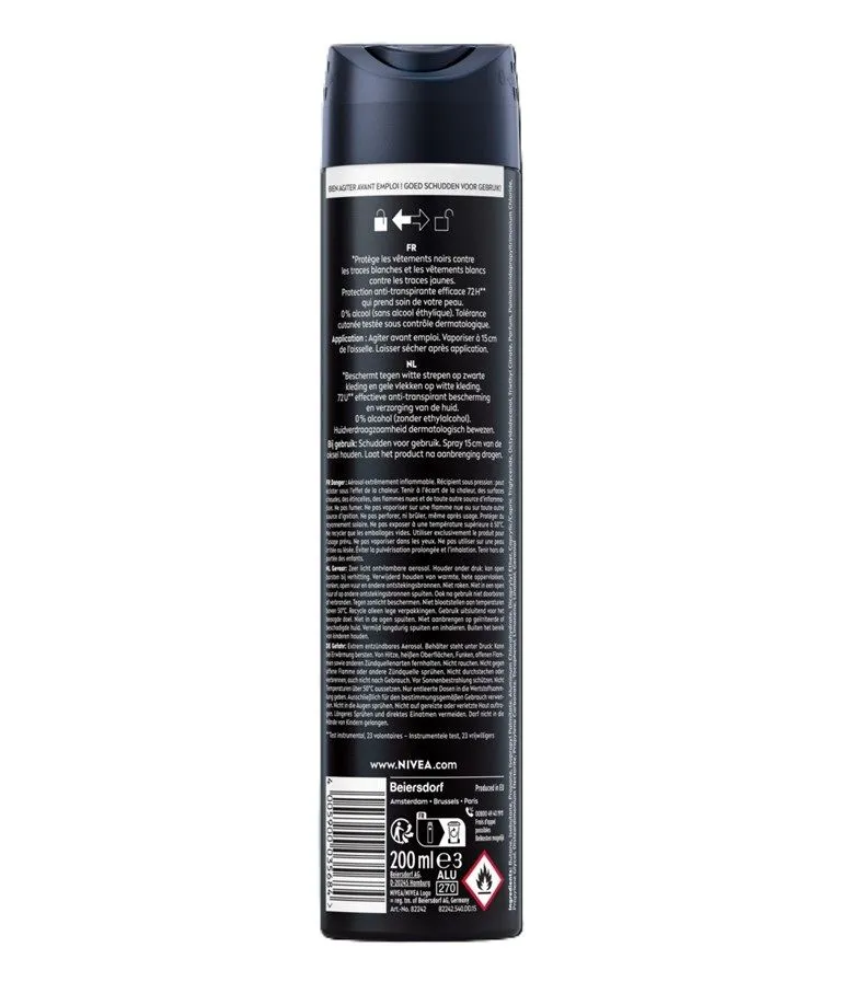 Nivea Men Deodorant Spray Invisible Black & White (200 ml)