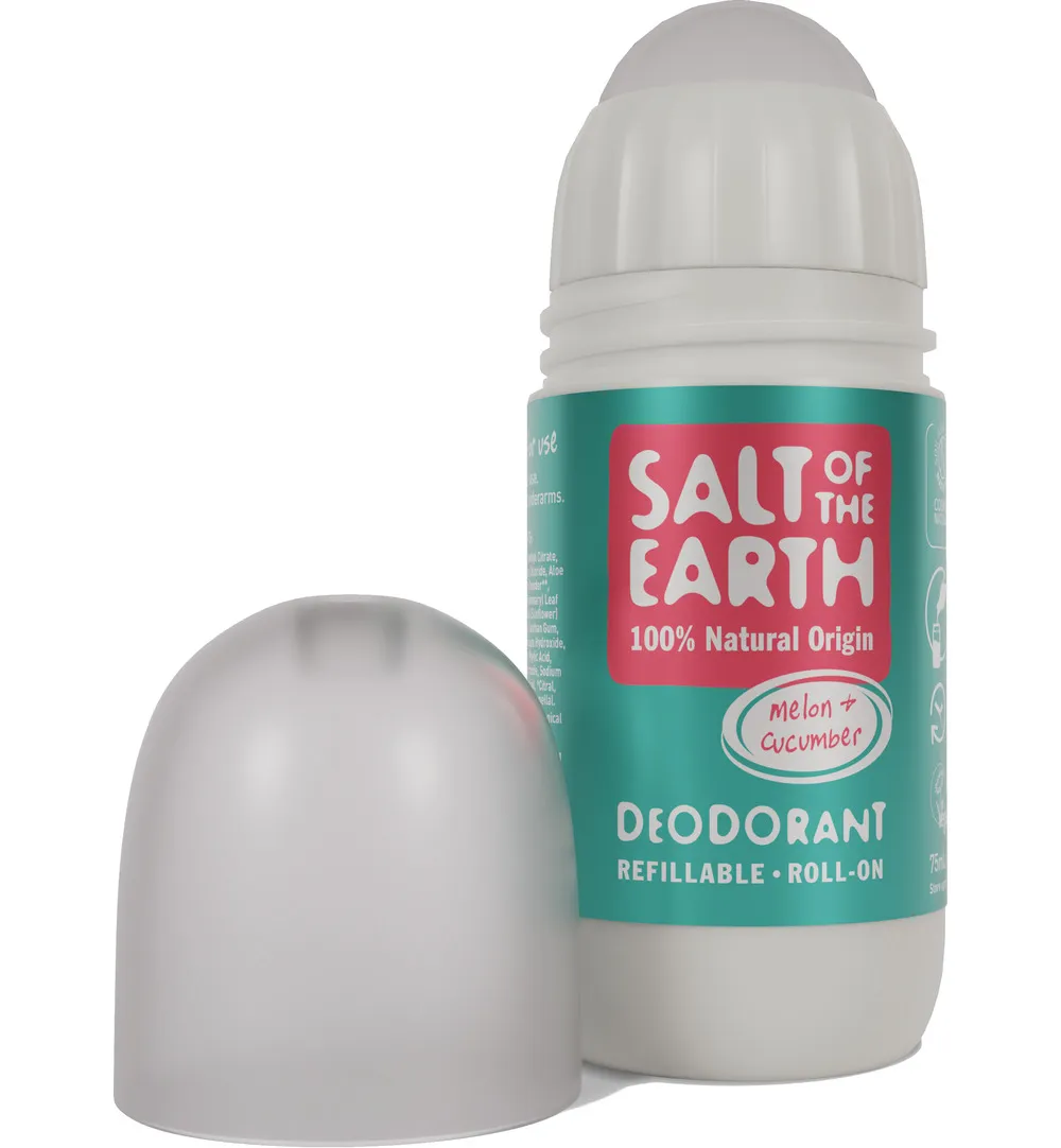 Salt Of The Earth Natural Deodorant Roll On, Melon & Cucumber (75 ml)