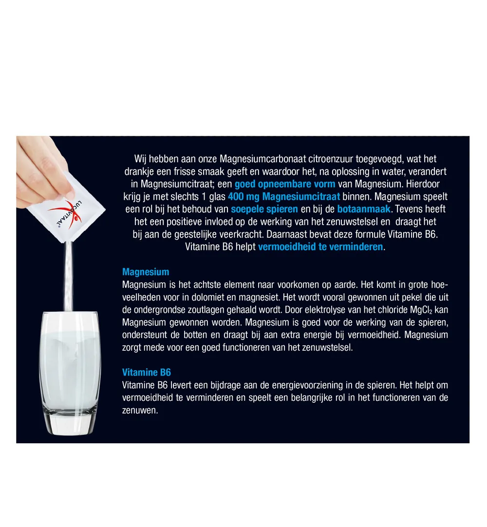 Lucovitaal Magnesium Citraat Poeder 400mg (60 zakjes) - image 5
