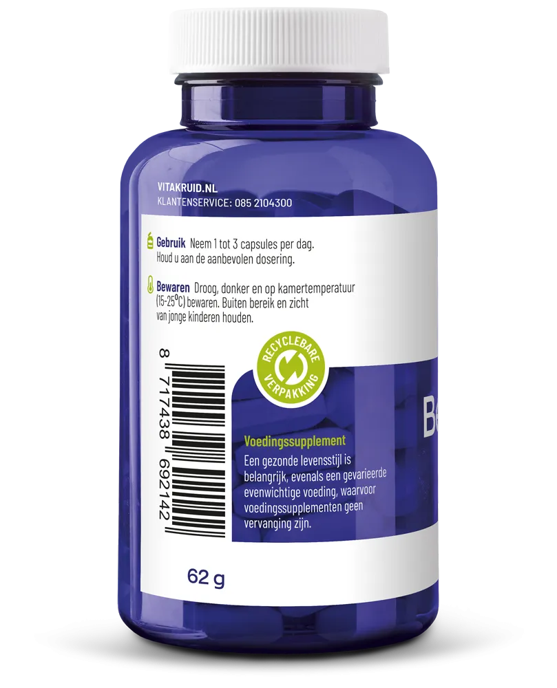 Vitakruid Berberine 500 Rebersa® 97-102% Berberine Zouten (90 vega capsules)