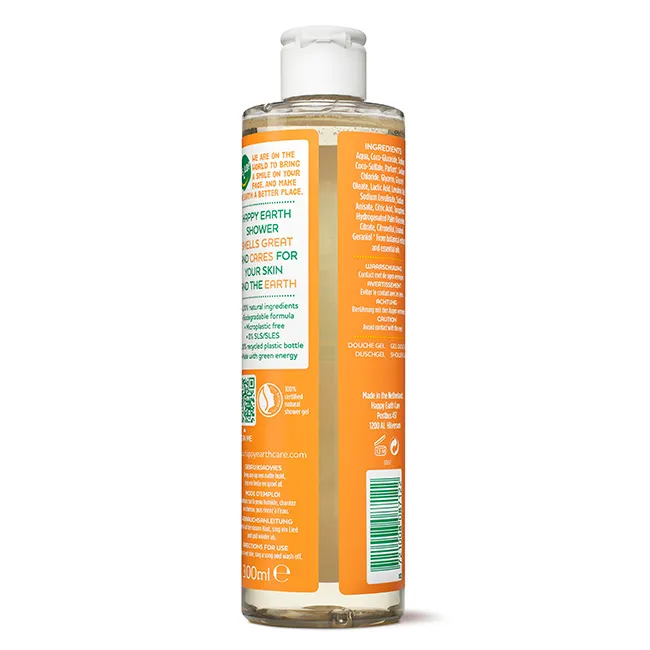 Happy Earth Pure showergel rose petitgrain (300 ml)