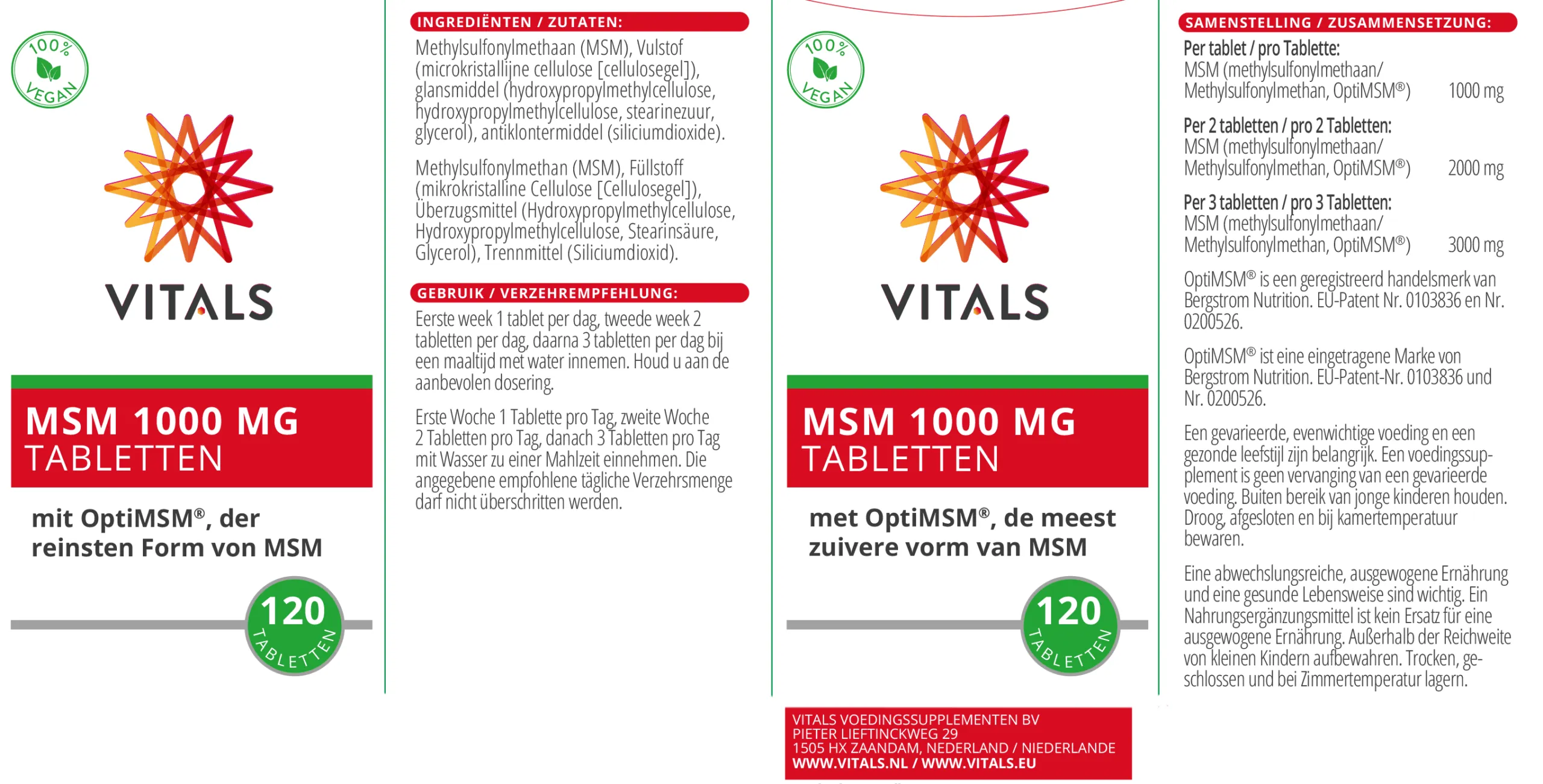 Vitals MSM zwavel 1000 mg (120 tabletten) - image 3