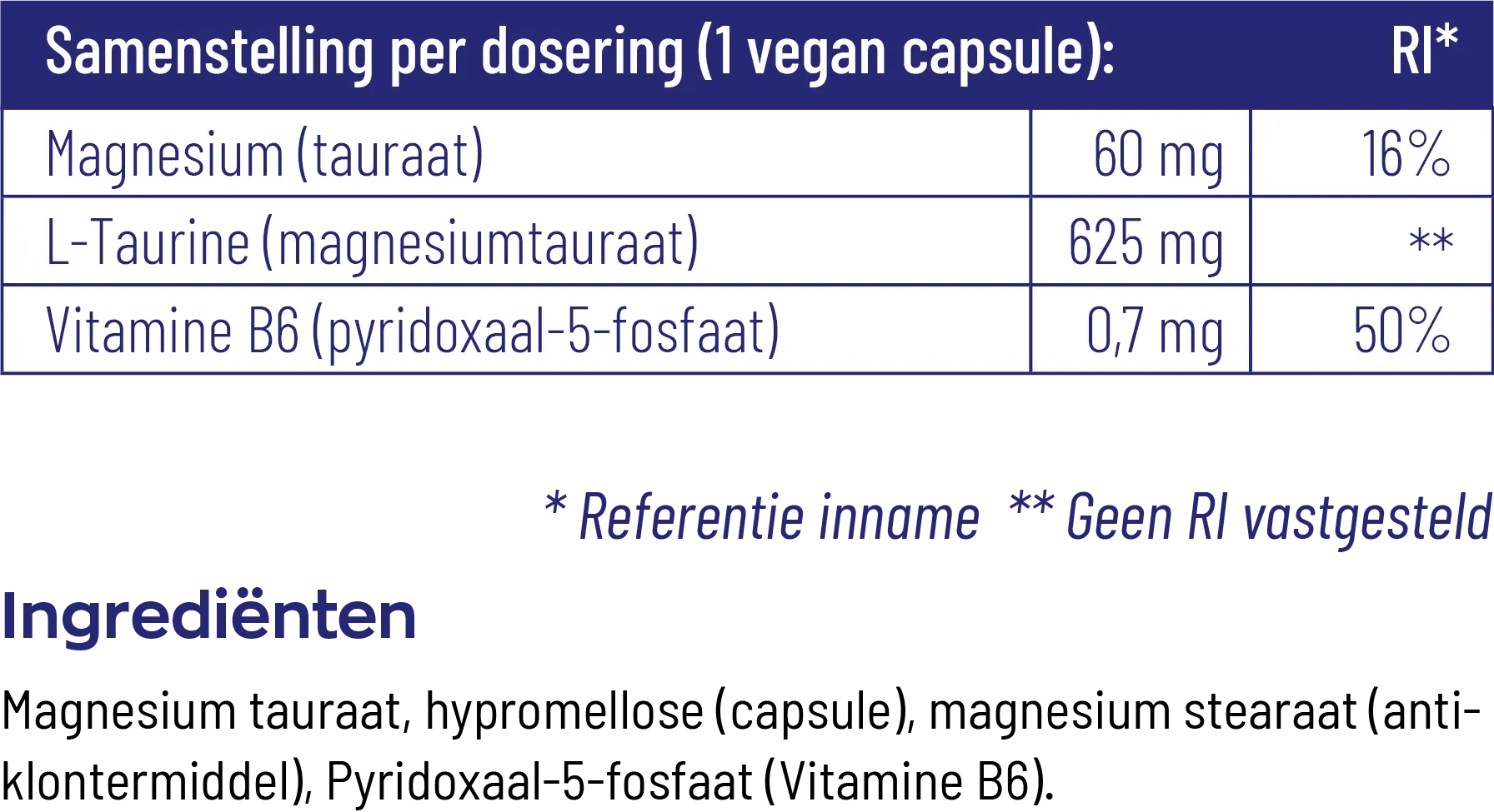 Vitakruid Magnesium Tauraat met Vitamine B6 (P-5-P) (90 vega capsules) - image 3