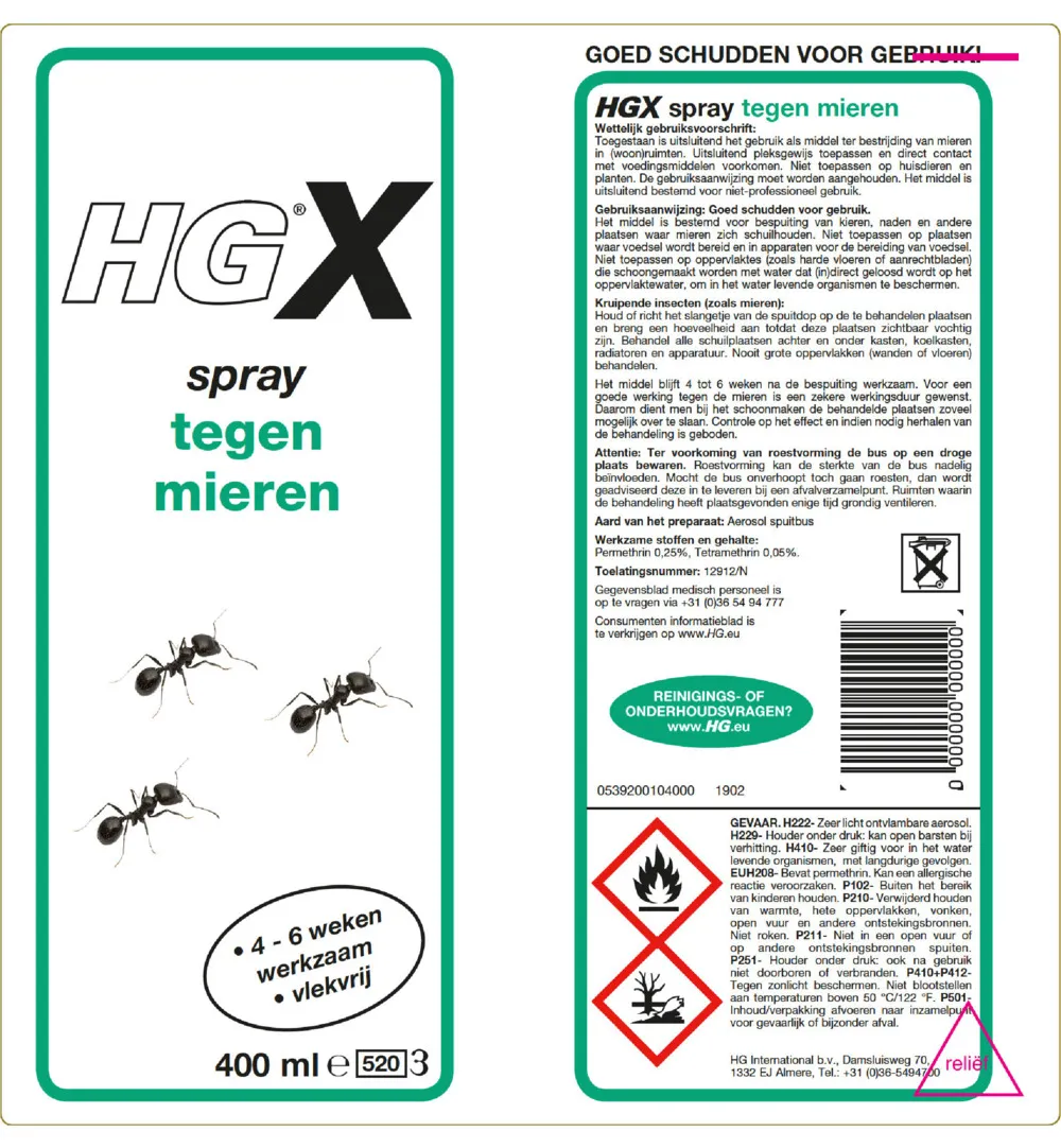 HG X Mieren Spray (400 ml) - image 2