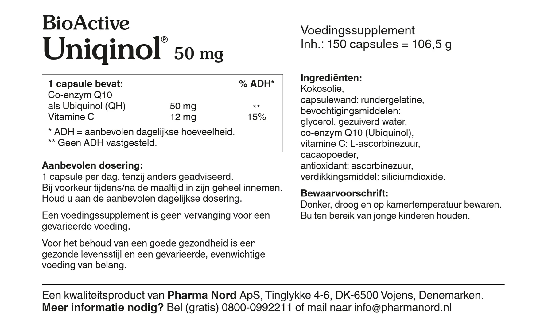 Pharma Nord BioActive Uniquinol 50mg QH (150 capsules)