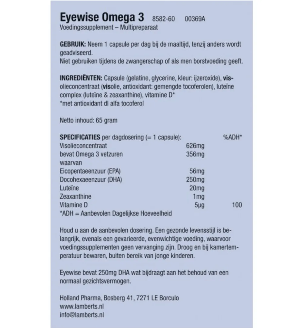 Lamberts Eyewise met omega 3 (60 capsules)