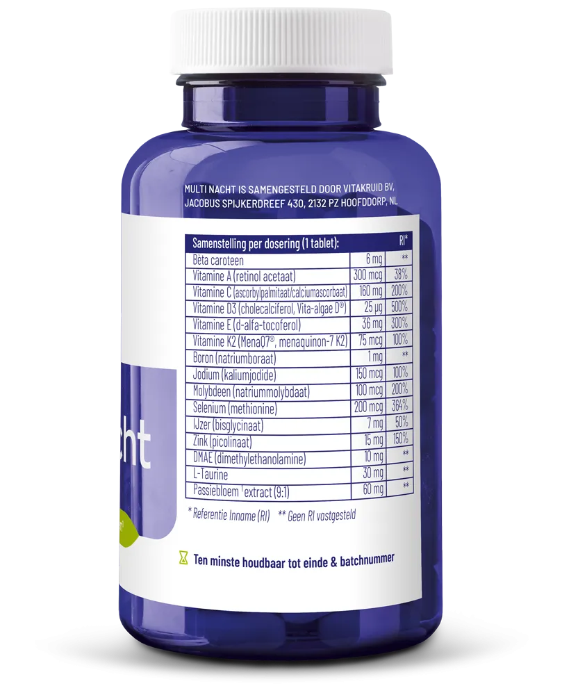 Vitakruid Multi Nacht HD 100% Vegan (90 tabletten) - image 2