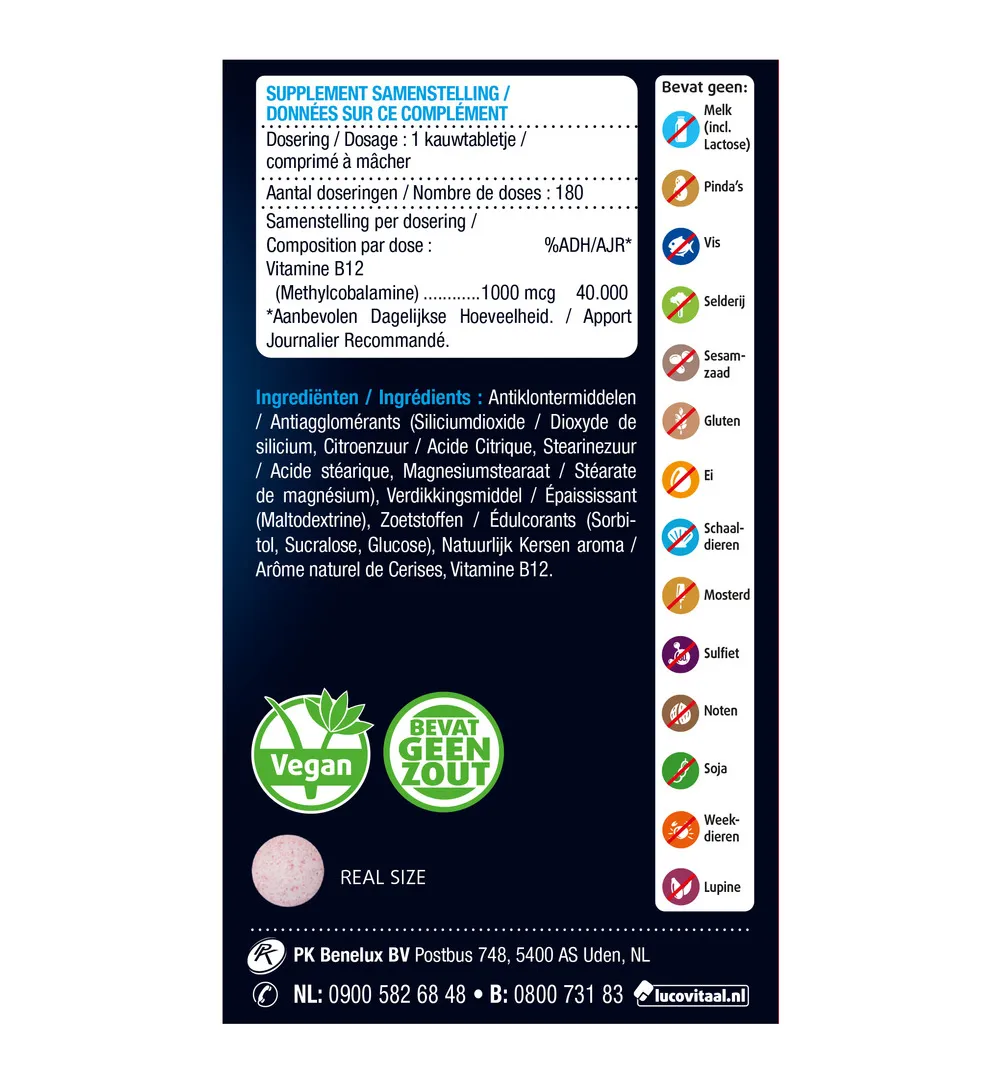 Lucovitaal Vitamine B12 1000mcg (180 kauwtabletten) - image 3