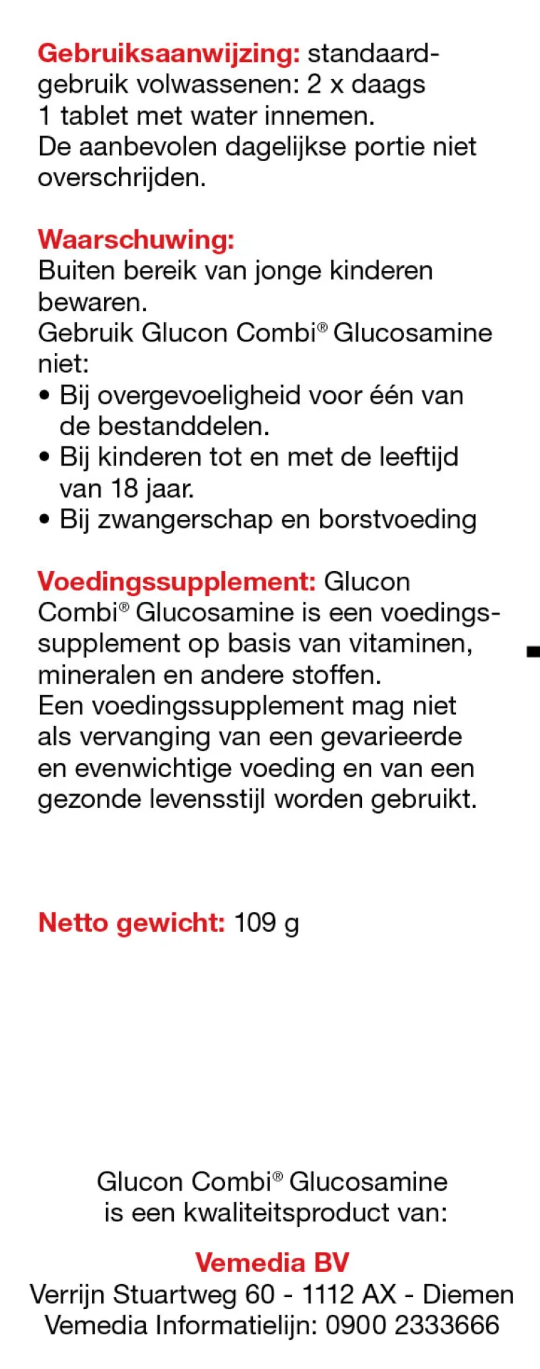 Leef Vitaal Glucosamine & Chondroitine Msm Mangaan (60 stuks) - image 2