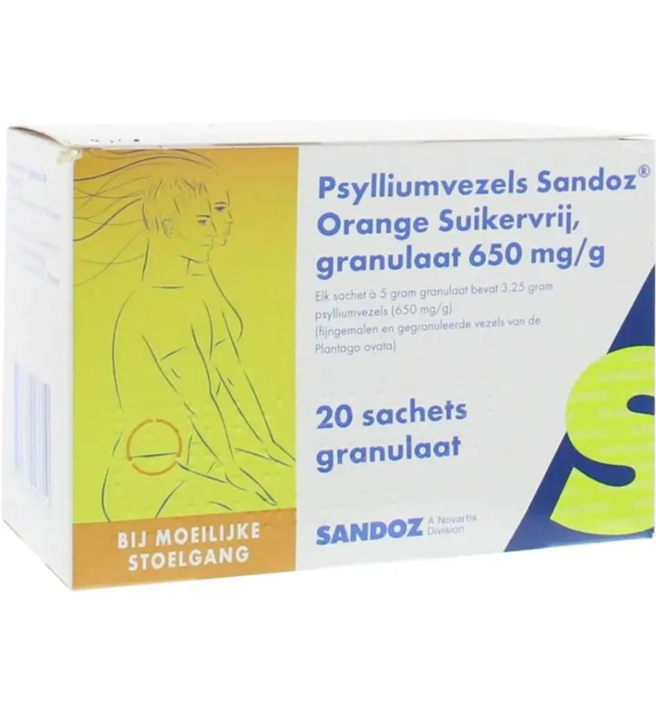 Sandoz Psylliumvezelsgranulen Suikervrij (20 zakjes)