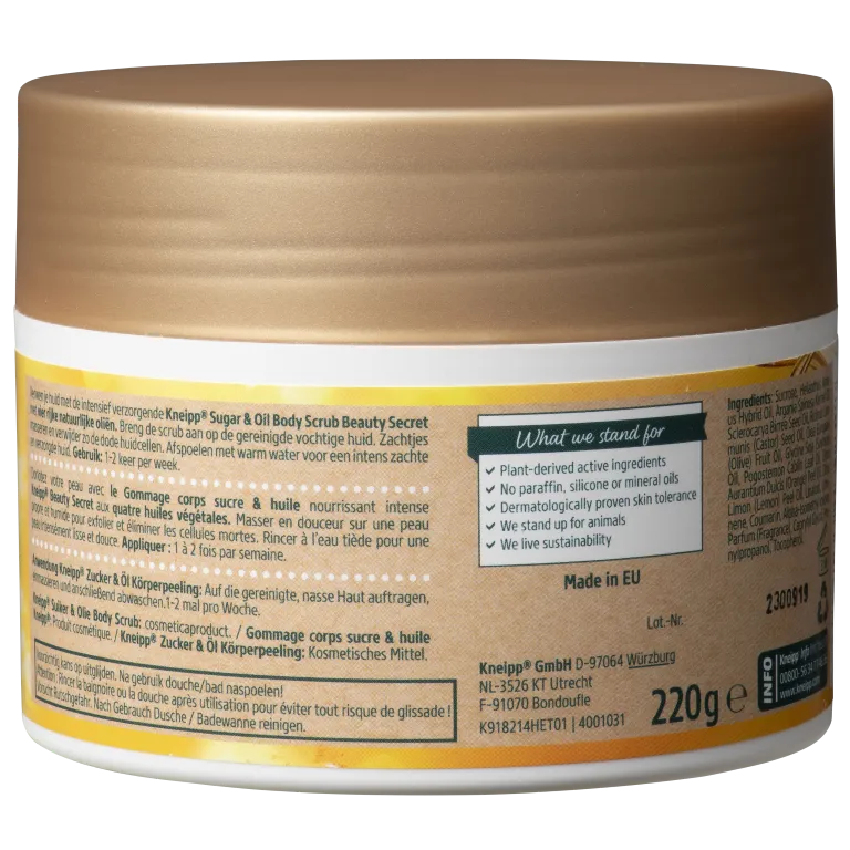 Kneipp Body scrub sugar & oil beauty geheimen (220 gr)