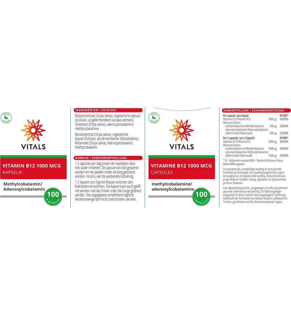 Vitals Vitamine B12 1000 Mcg (100 capsules) - image 3