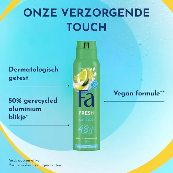 Fa Deodorant Spray Fresh Lime Squeeze (150 ml) - image 2