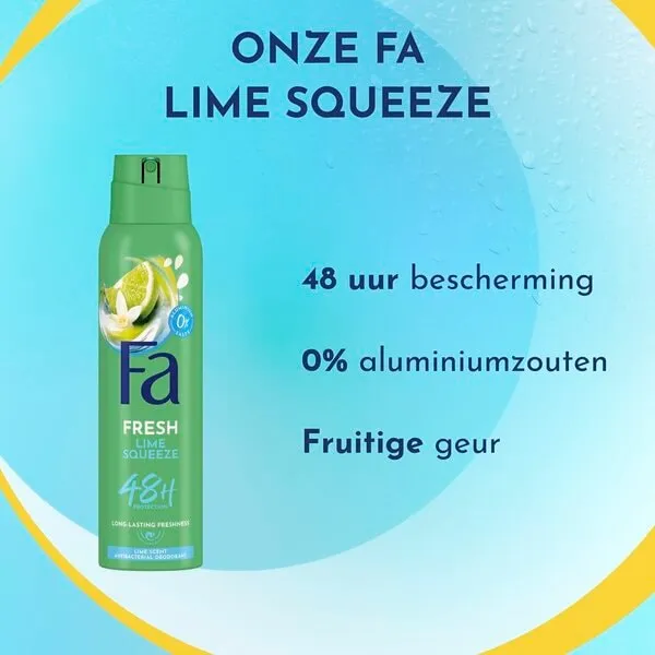 Fa Deodorant Spray Fresh Lime Squeeze (150 ml) - image 3