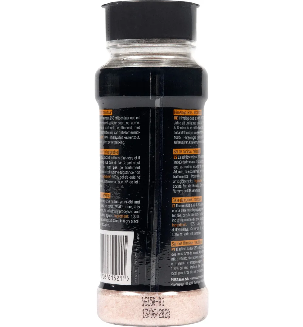 Purasana Himasala Keukenzout Fijn Strooibus/Moulin Sel Fin (200 gr)