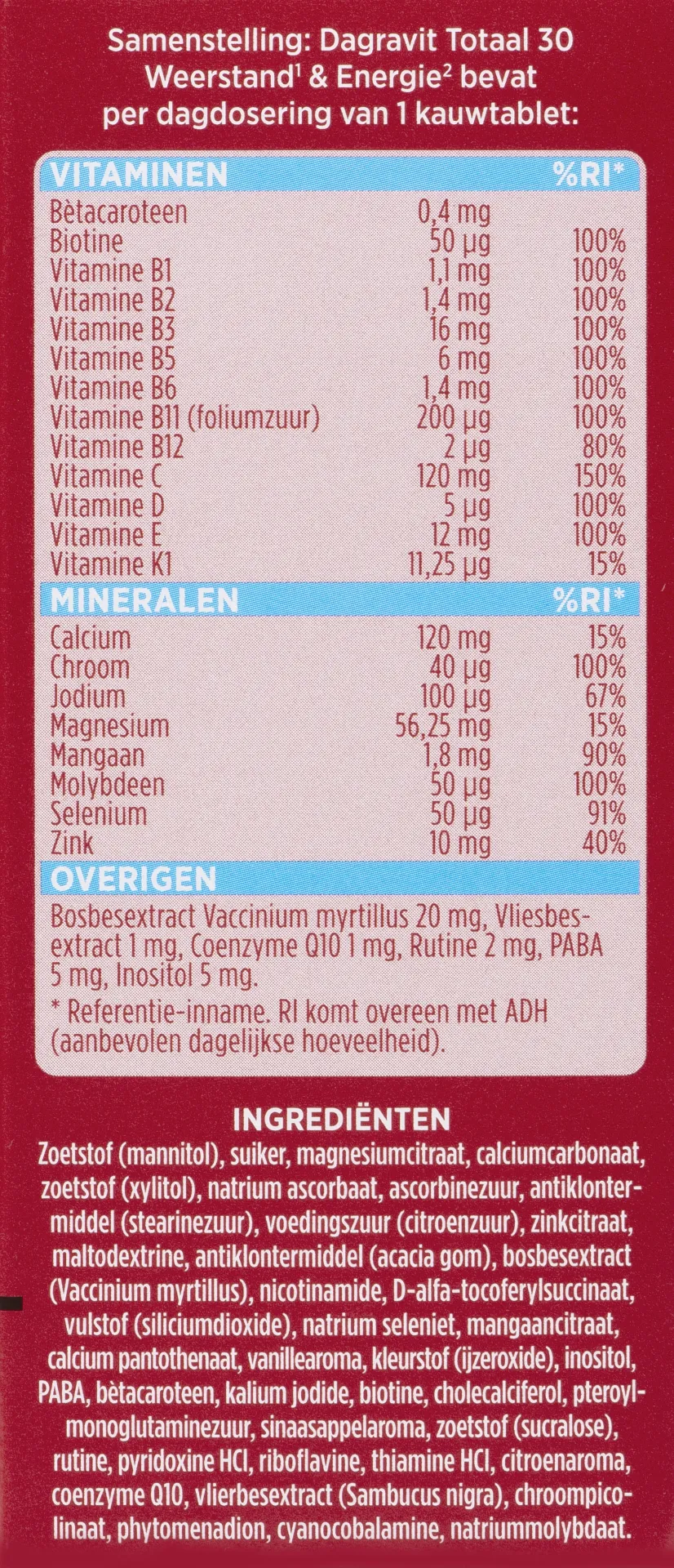 Dagravit Totaal 30 weerstand & energie (50 tabletten) - image 5