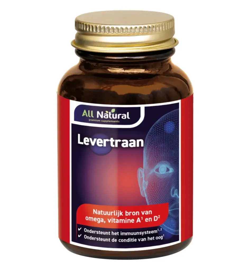 All Natural Levertraan Vitamine A & D (100 capsules)