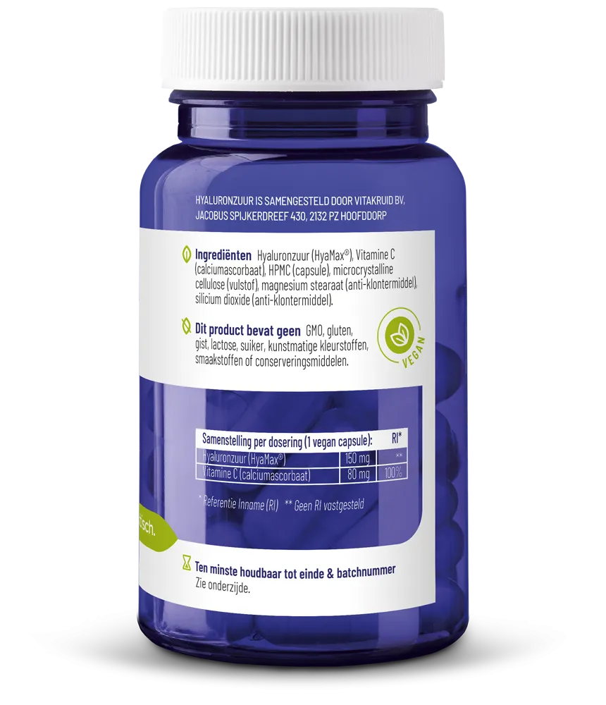 Vitakruid Hyaluronzuur 150 Hyamax® met Vitamine C Anti-Aging (60 vega capsules) - image 2
