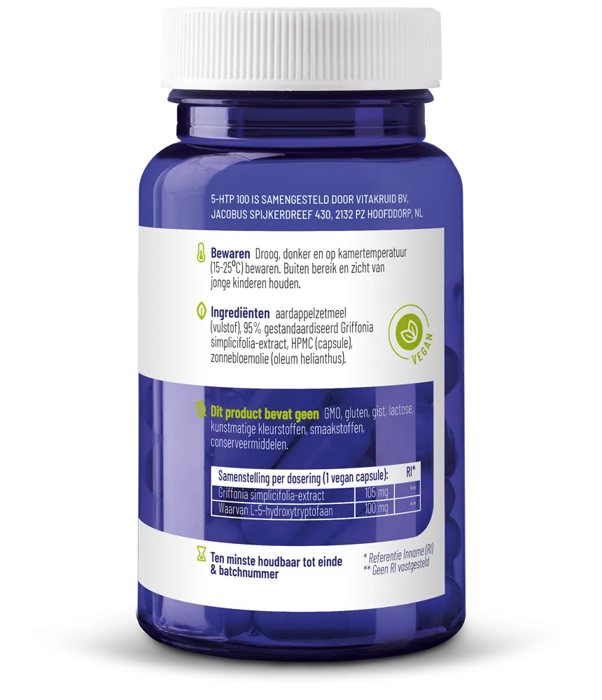 Vitakruid 5-HTP 100 mg (60 vega capsules) - image 2