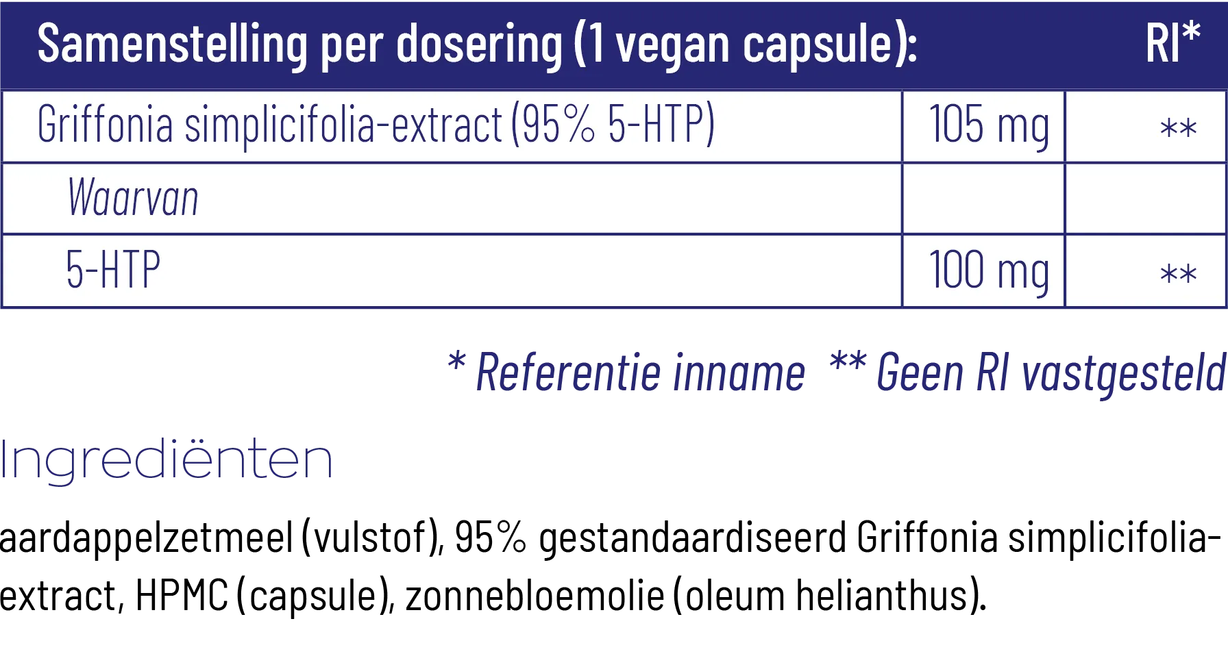 Vitakruid 5-HTP 100 mg (60 vega capsules) - image 4